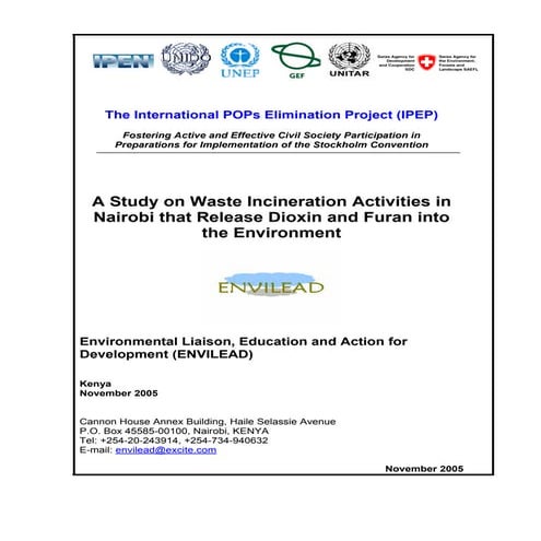 Envilead 2005 a study on waste incineration