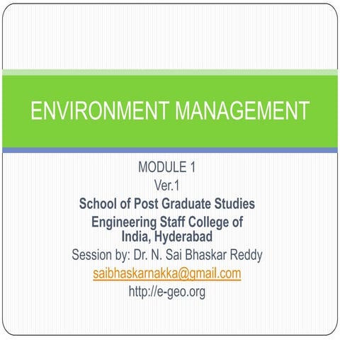 Environmental Management Module 1