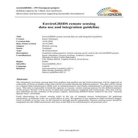 D2.4 EnviroGRIDS remote sensing data use and integration guideline 