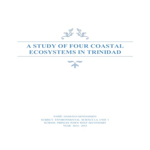 CAPE Environmental Science IA Unit 1