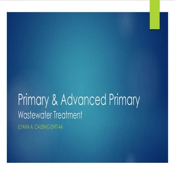 Primary & Advanced Primary Wastewater Treatement