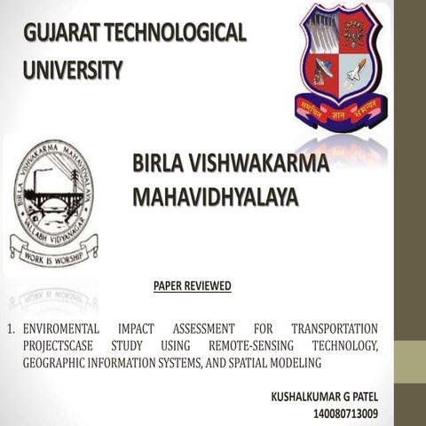 Enviromental impact assesment for highway projects