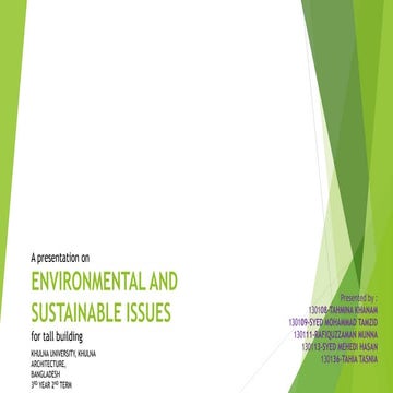 Enviroment and sustainablity of buildings