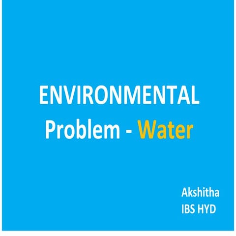 Environmental Problems - water