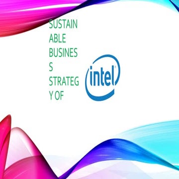 Sustainable Business Strategy of Intel Corporation