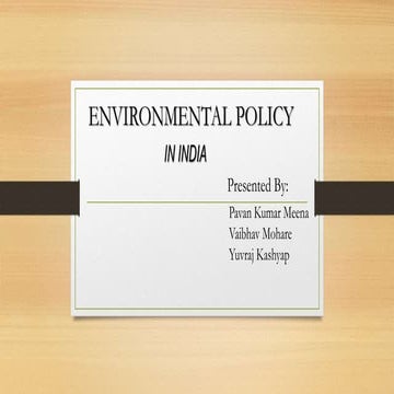 Environmental policies in india