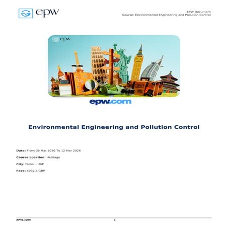 Comprehensive 5-Day Course on Environmental Engineering and Pollution ...