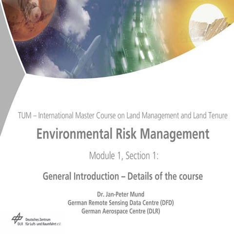 Environmental Risk Management   Section 1   Course Intro
