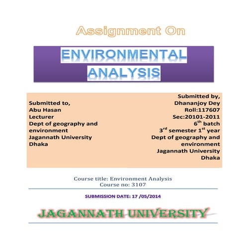 Environmental analysis of jagannath university | PDF