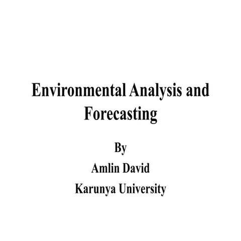 Environmental analysis and forecasting