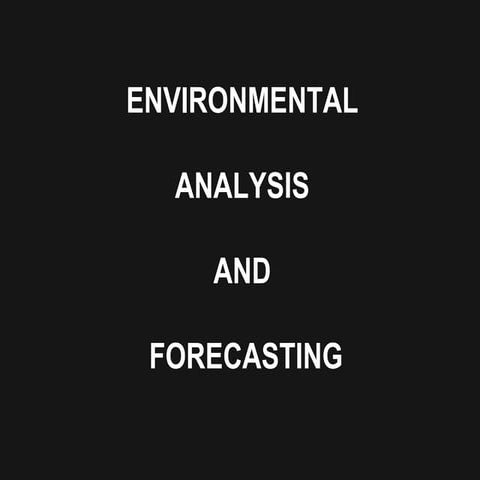 Environmental analysis & forecasting