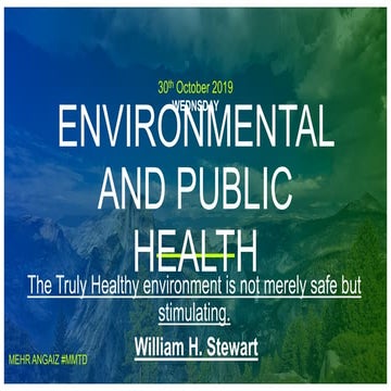 Environmental and public health