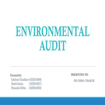 Environmental auditing ppt | PPTX