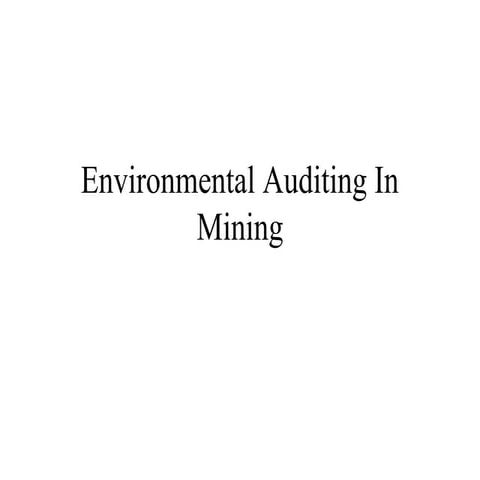 Environmental Audit in Mining