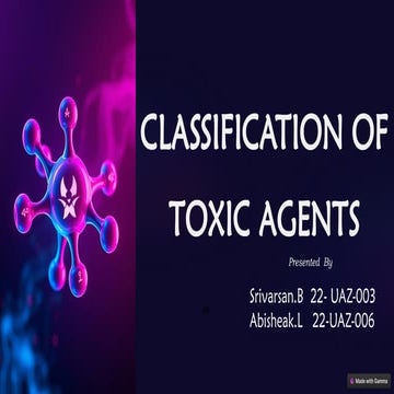 Classification of Toxic Agents - Environmental Biotechnology | PPTX