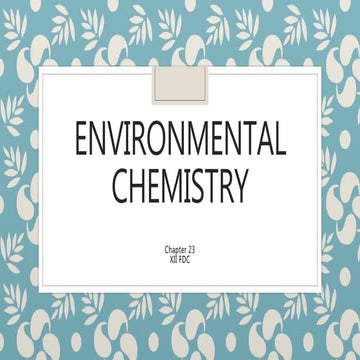 Environmental chemistry
