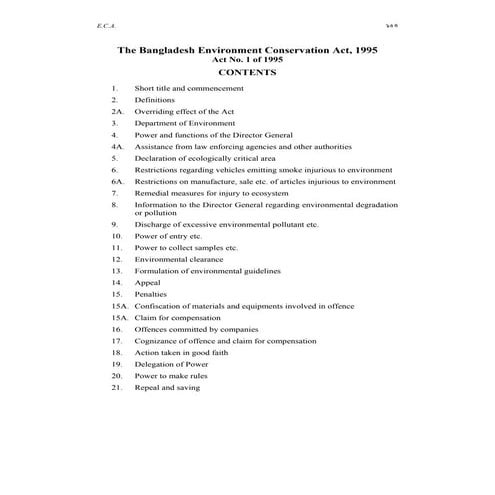 Environmental conservation act 1995