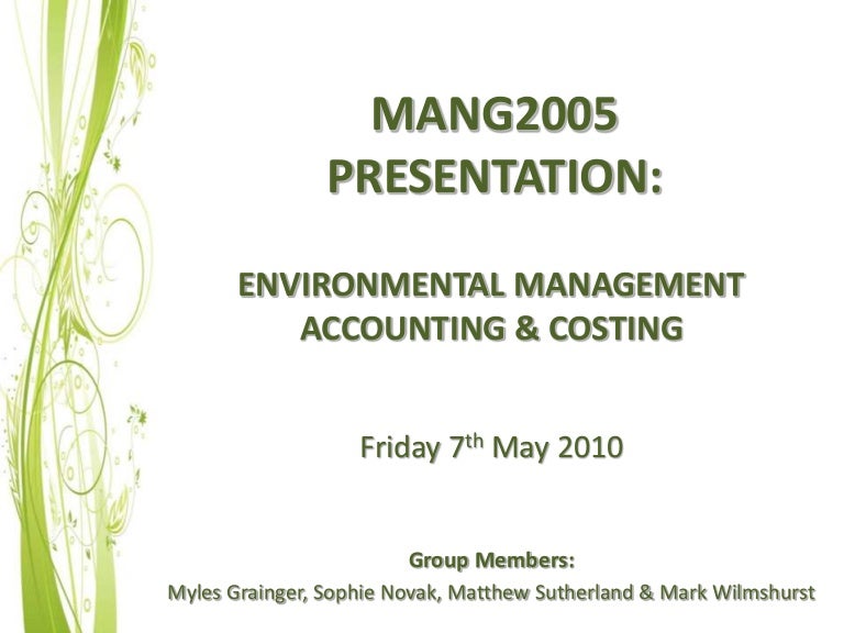 Management Accounting Environmental Costing Presentation