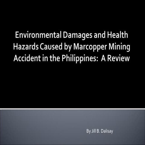 Environmental damages and health hazards caused by marcopper