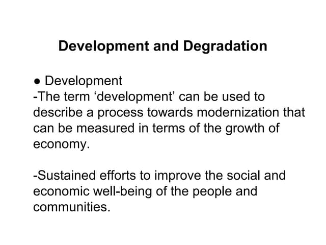 Environmental degradation