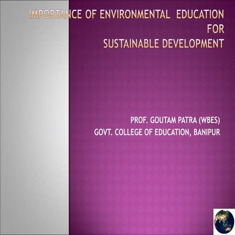  Importance of Environmental  education for Sustainable Development