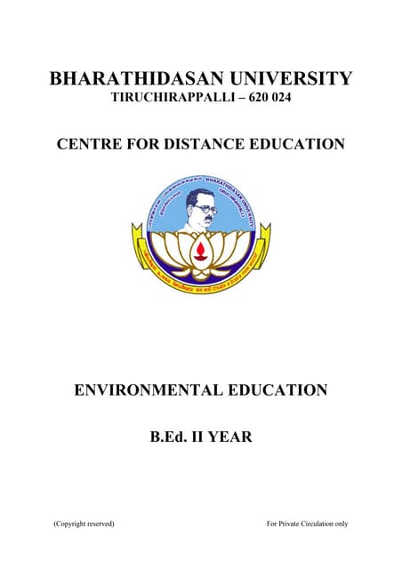 Environmental Education,Population and Environment