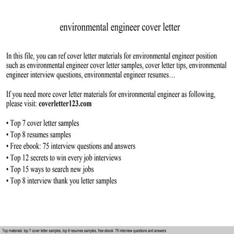Environmental Engineer Cover Letter Umair On X: 