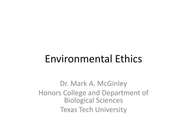 Environmental ethics