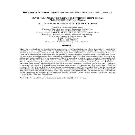 BIS Abstract: Environmental-Friendly Bio-Pesticide 2004