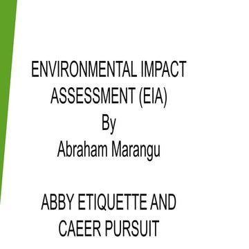  HOW PROJECT IMPACT ASSESSMENT OF THE ENVIRONMENT OF AN ORGANIZATION AND STAK...