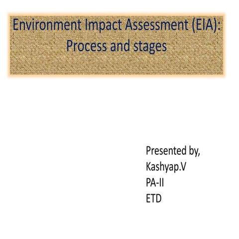 Environmental impact assessment (EIA)