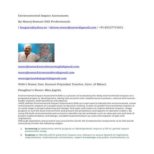 Environmental Impact Assessment Pdf Io Pdf