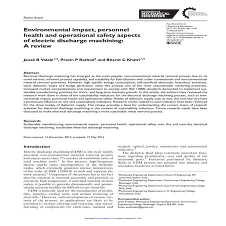 Environmental impact, personnel health and operational safety aspects of elec...