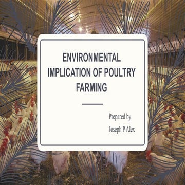 Environmental implication of poultry farming