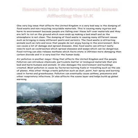 Environmental issues affecting the uk