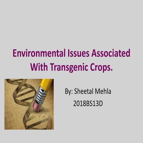 Environmental issues associated with transgenic crops