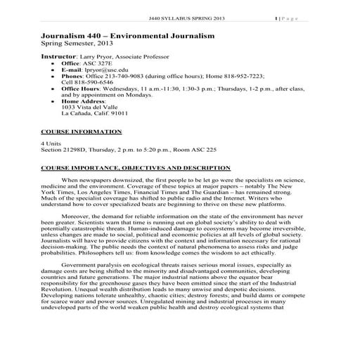 Environmental Journalism