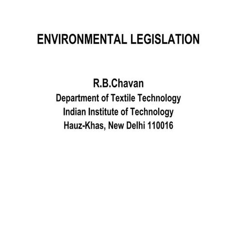 Environmental legislation 1