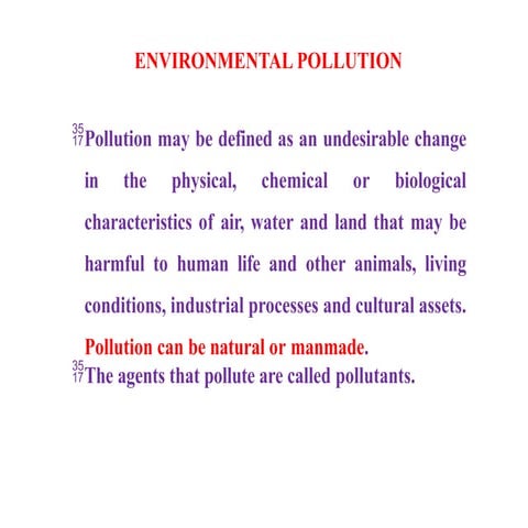 Environmental pollution causes, effects and measures