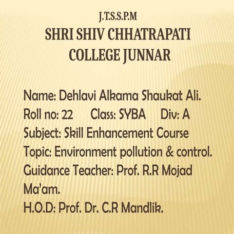 Environmental pollution ppt | PPTX