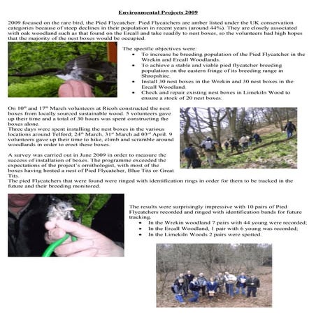 Environmental projects 2009
