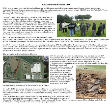 Environmental projects 2011