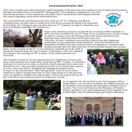 Environmental projects 2012