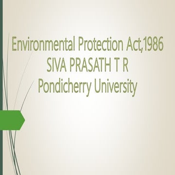 Environmental protection act,1986