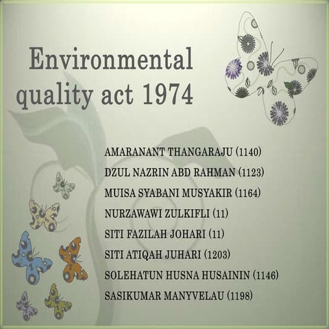 Environmental quality act 1974