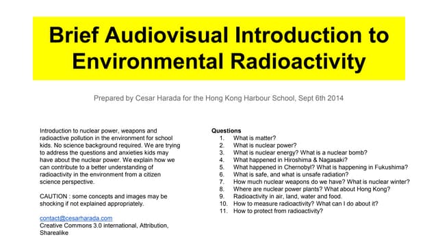 Environmental radioactivity, Audiov...
