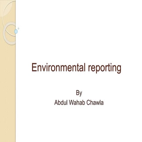 Environmental reporting | PPTX