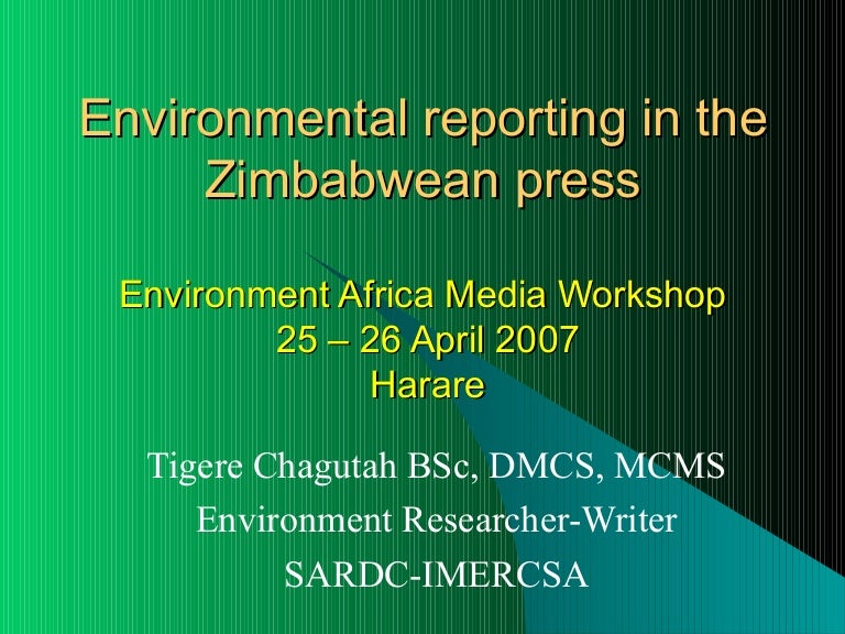 Environmental reporting in the Zimbabwean press