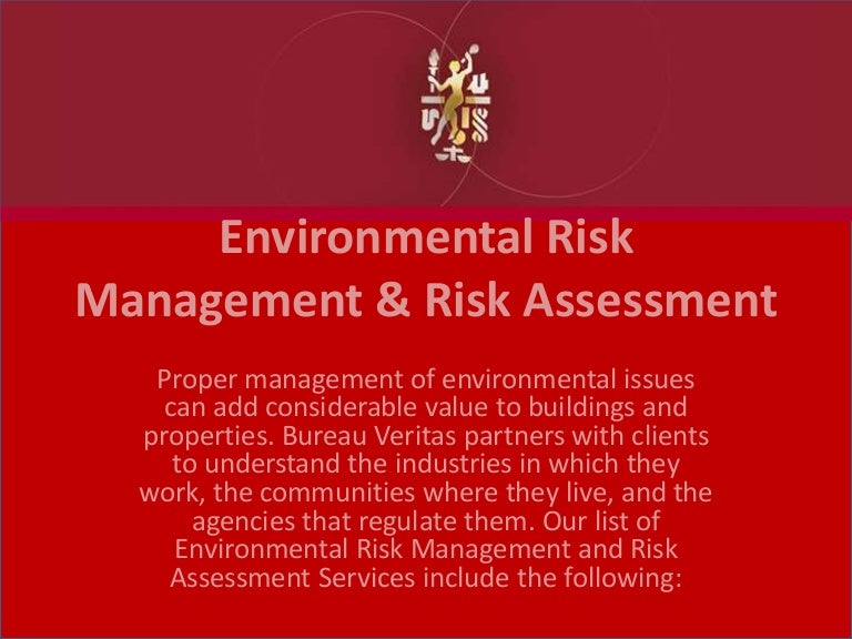 Environmental Risk Management & Risk Assessment Services