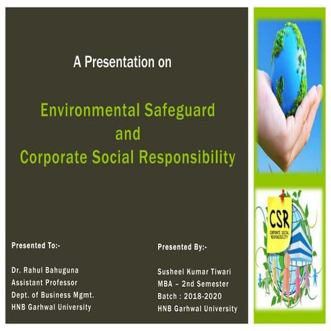 Environmental Protection and Corporate Social Responsibility PPT 2019